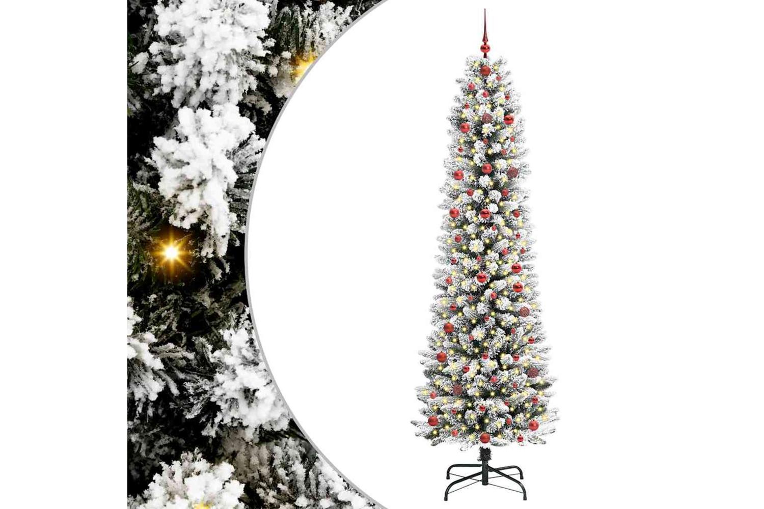 Vidaxl Artificial Christmas Tree With 300 Leds Green And White 240 Cm