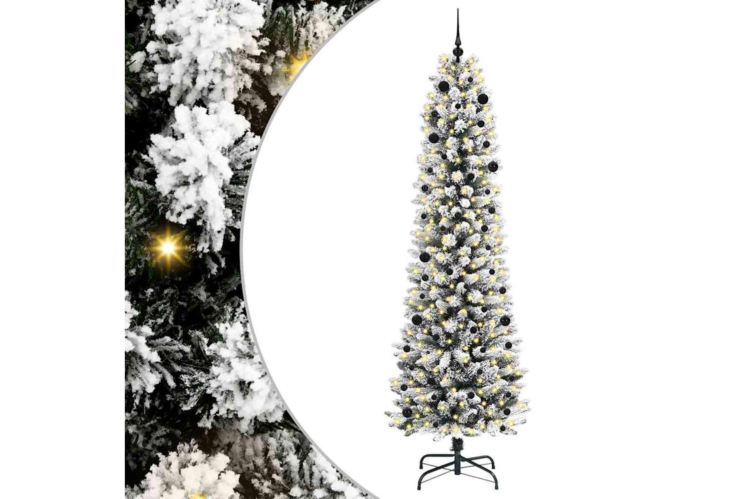 Vidaxl Artificial Christmas Tree With 300 Leds Green And White 240 Cm
