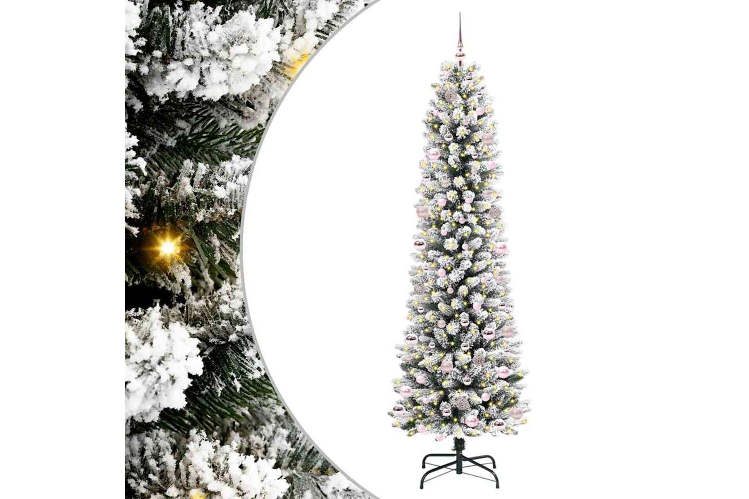 Vidaxl Artificial Christmas Tree With 300 Leds Green And White 240 Cm