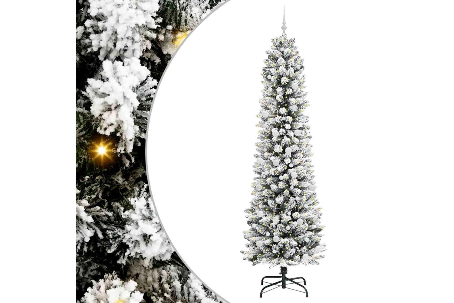 Vidaxl Artificial Christmas Tree With 300 Leds Green And White 240 Cm