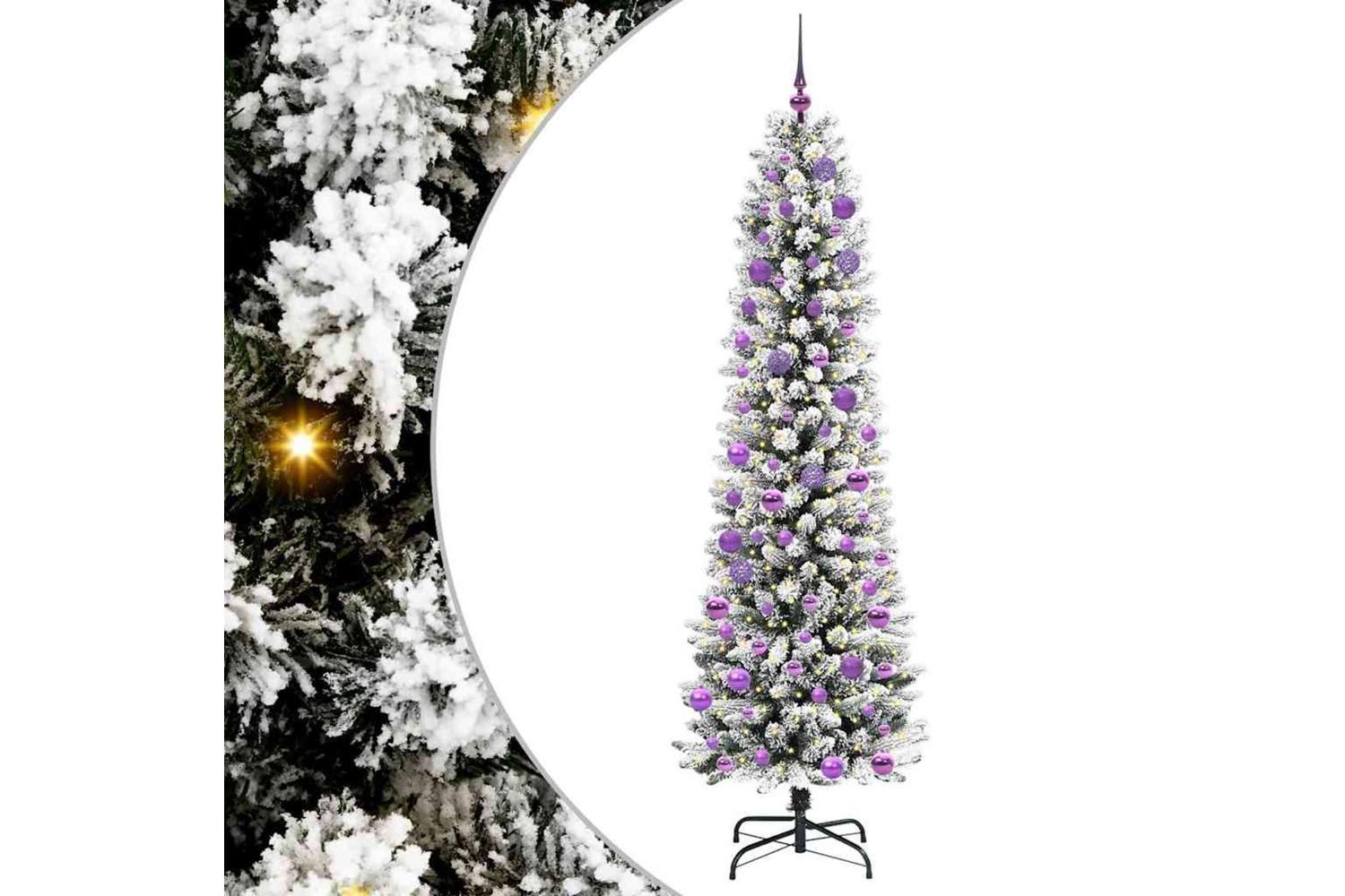 Vidaxl Artificial Christmas Tree With 300 Leds Green And White 240 Cm