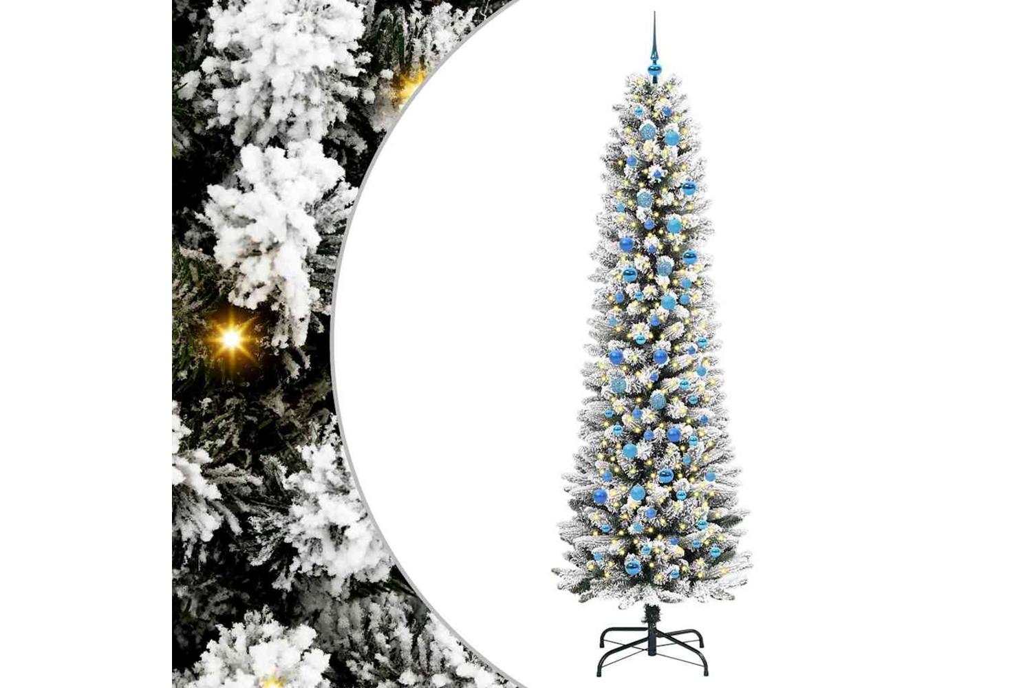 Vidaxl Artificial Christmas Tree With 300 Leds Green And White 240 Cm