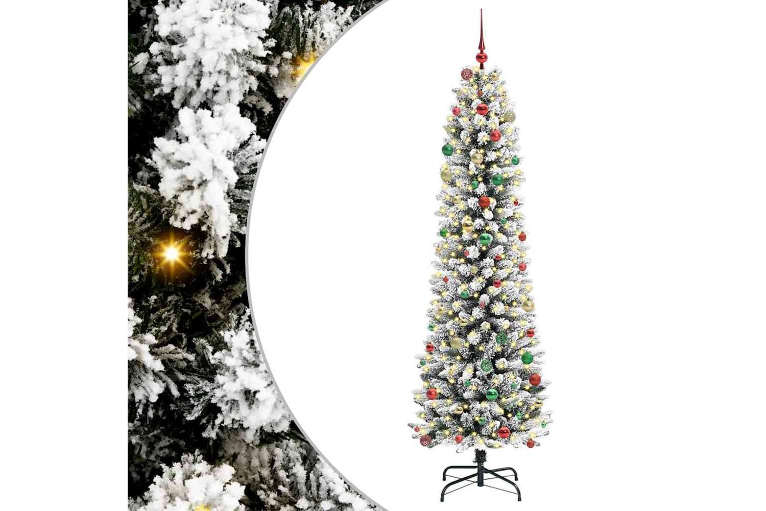 Vidaxl Artificial Christmas Tree With 300 Leds Green And White 240 Cm