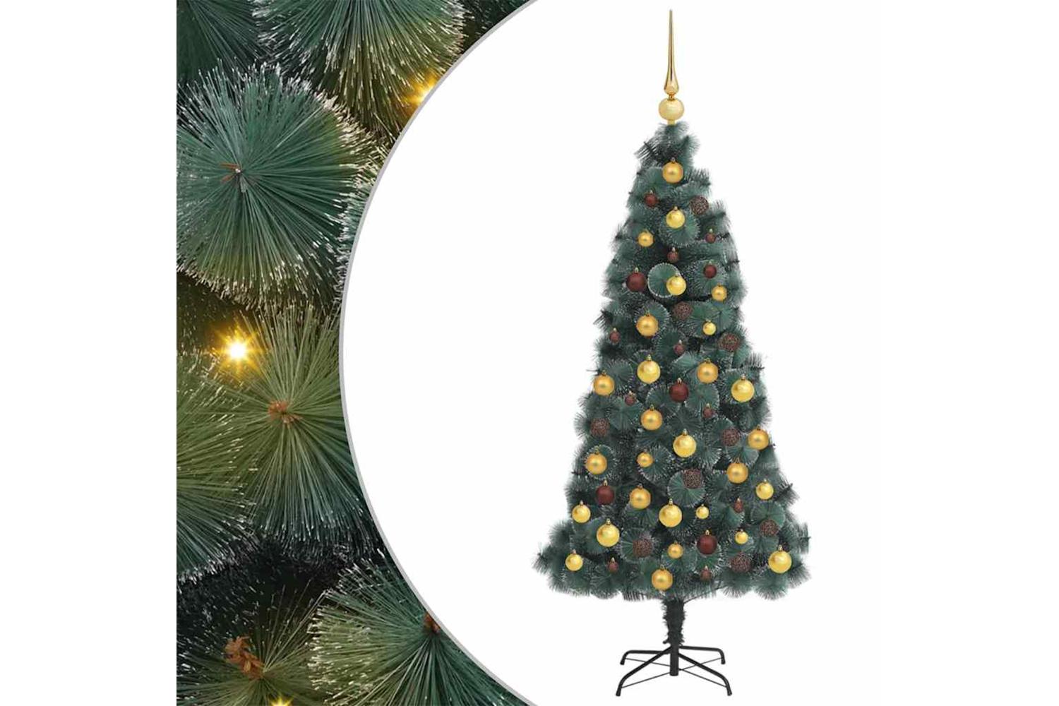 Vidaxl Artificial Pre-lit Christmas Tree With Ball Set Green 120 Cm