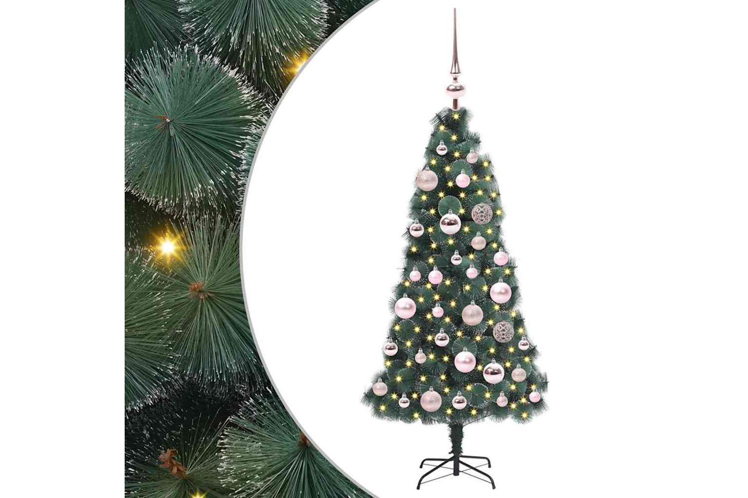 Vidaxl Artificial Pre-lit Christmas Tree With Ball Set Green 120 Cm