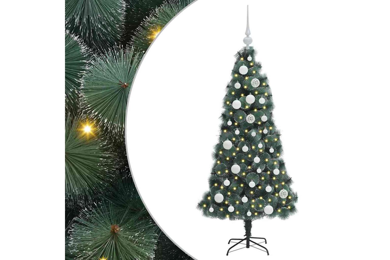 Vidaxl Artificial Pre-lit Christmas Tree With Ball Set Green 120 Cm