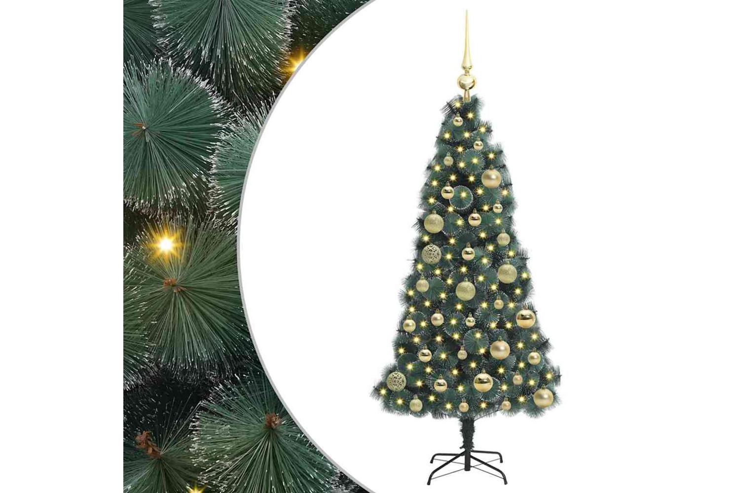 Vidaxl Artificial Pre-lit Christmas Tree With Ball Set Green 120 Cm