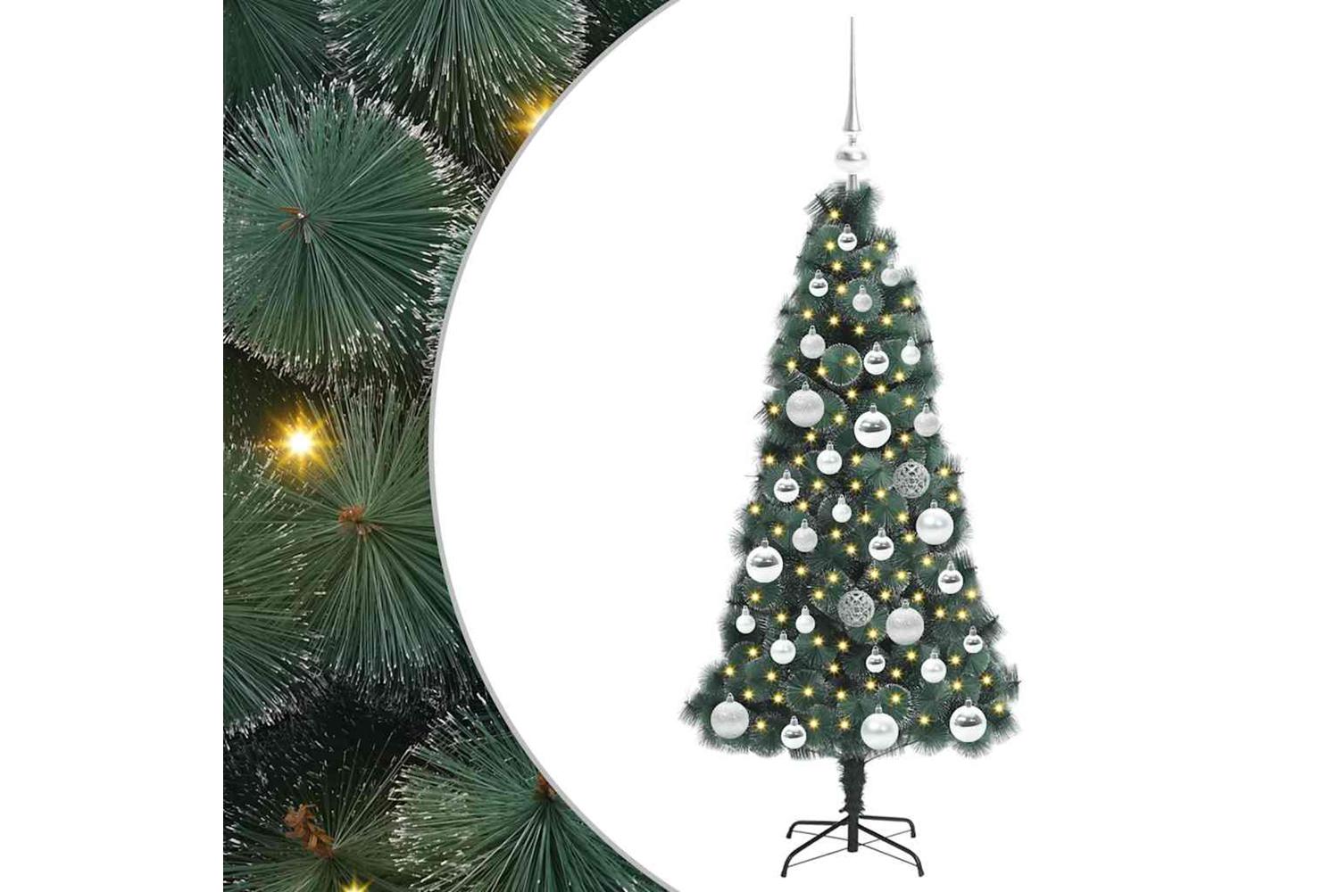 Vidaxl Artificial Pre-lit Christmas Tree With Ball Set Green 120 Cm
