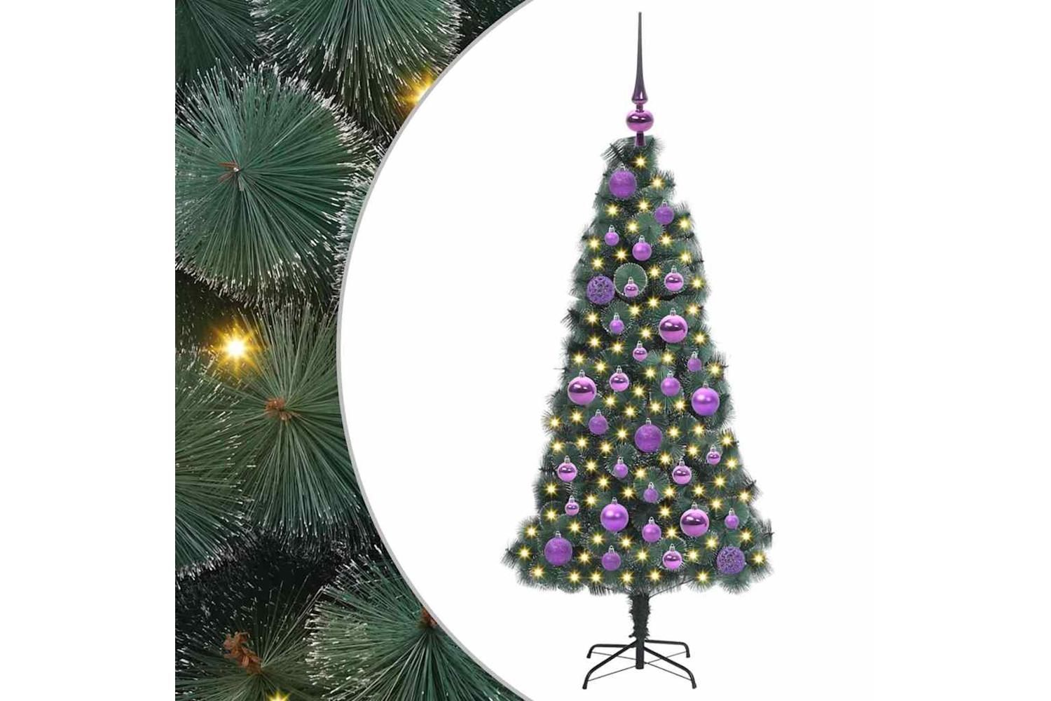 Vidaxl Artificial Pre-lit Christmas Tree With Ball Set Green 120 Cm
