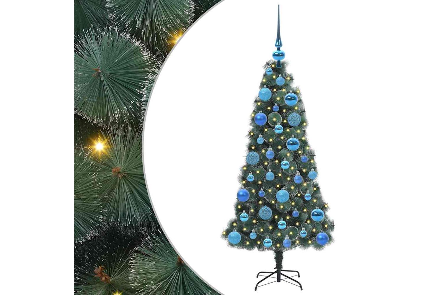 Vidaxl Artificial Pre-lit Christmas Tree With Ball Set Green 120 Cm