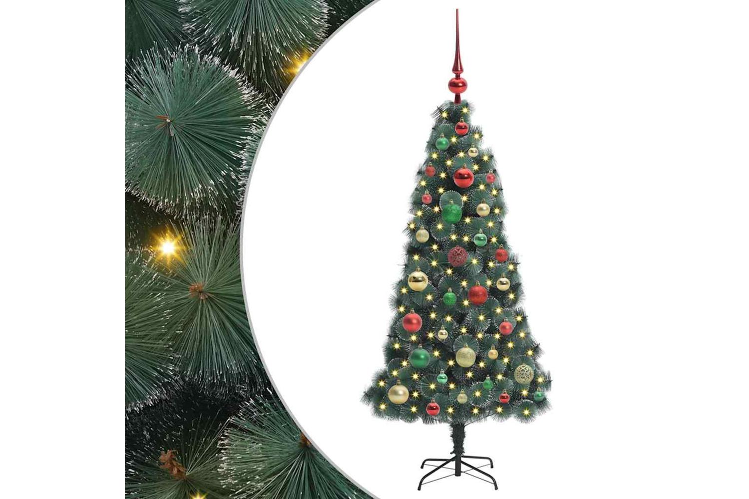 Vidaxl Artificial Pre-lit Christmas Tree With Ball Set Green 120 Cm