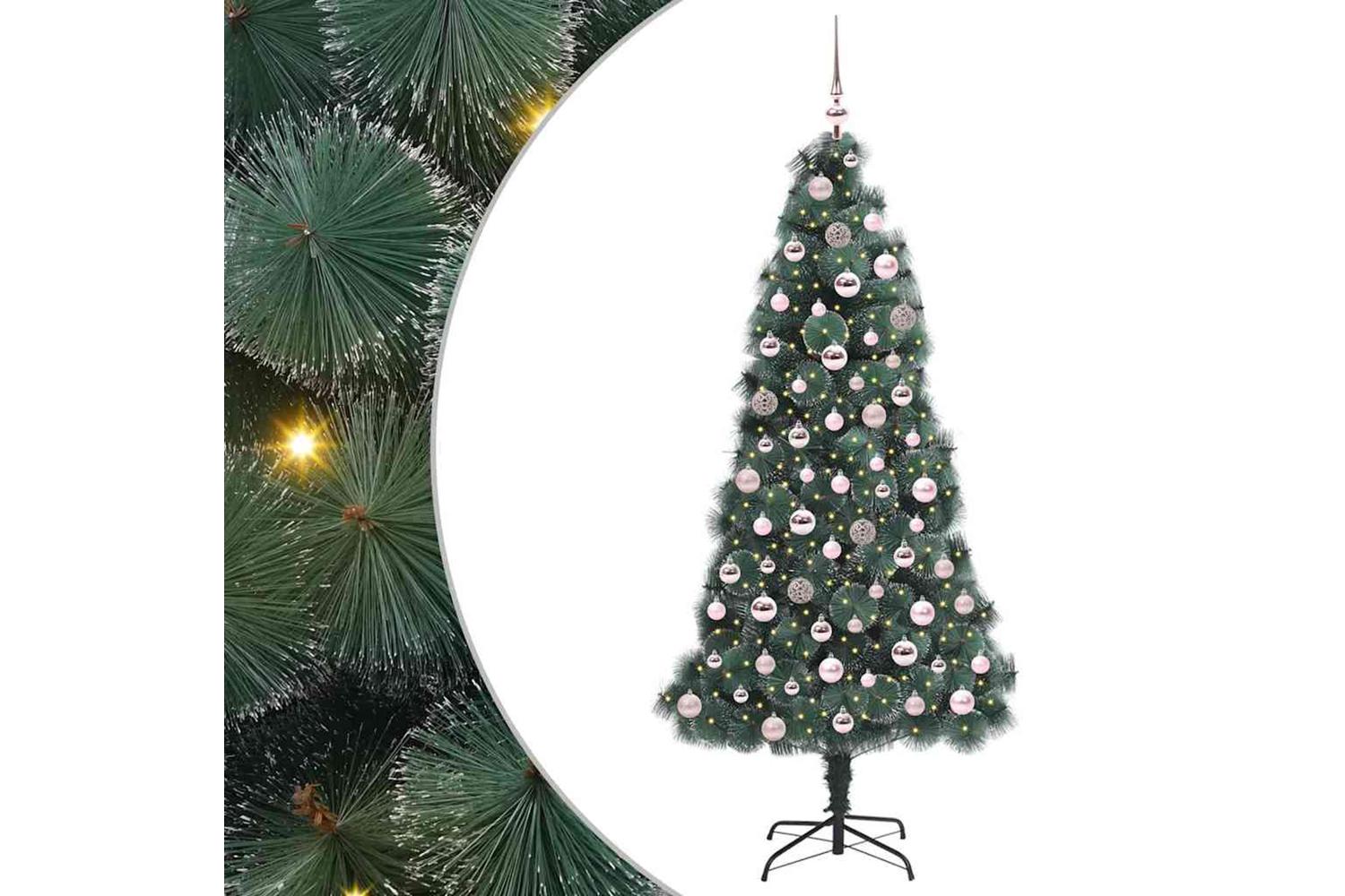 Vidaxl Artificial Pre-lit Christmas Tree With Ball Set Green 180 Cm