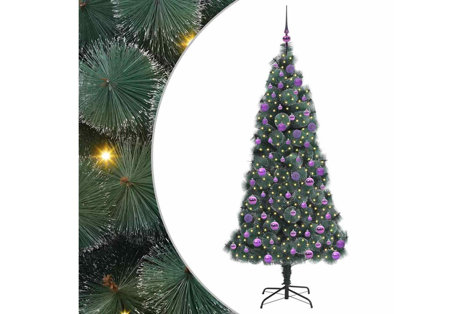 Vidaxl Artificial Pre-lit Christmas Tree With Ball Set Green 180 Cm