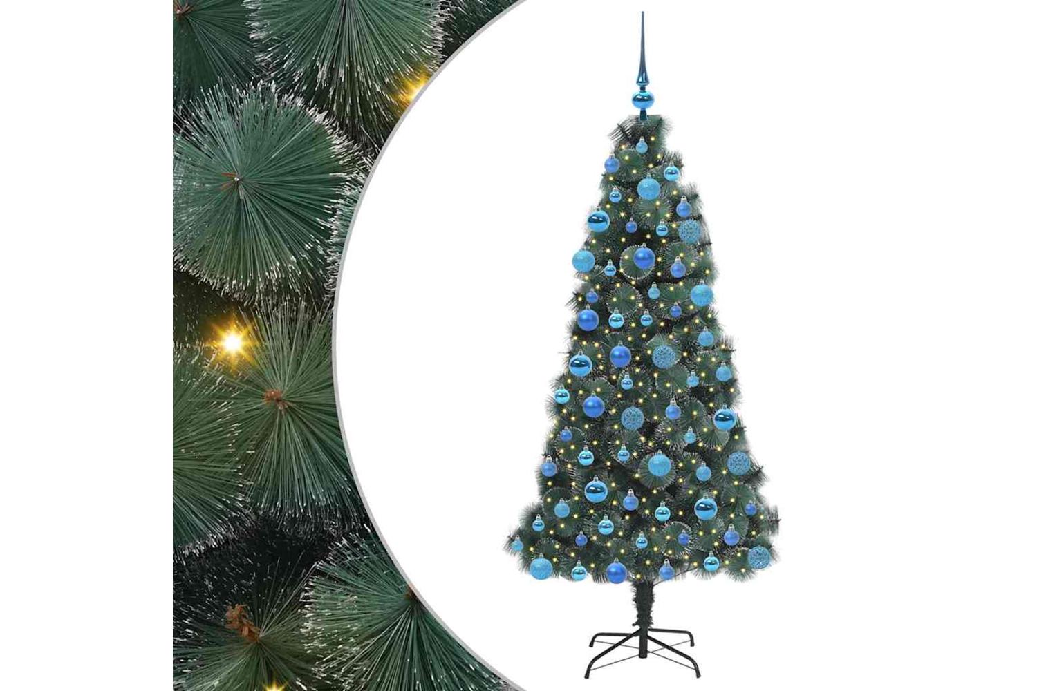 Vidaxl Artificial Pre-lit Christmas Tree With Ball Set Green 180 Cm