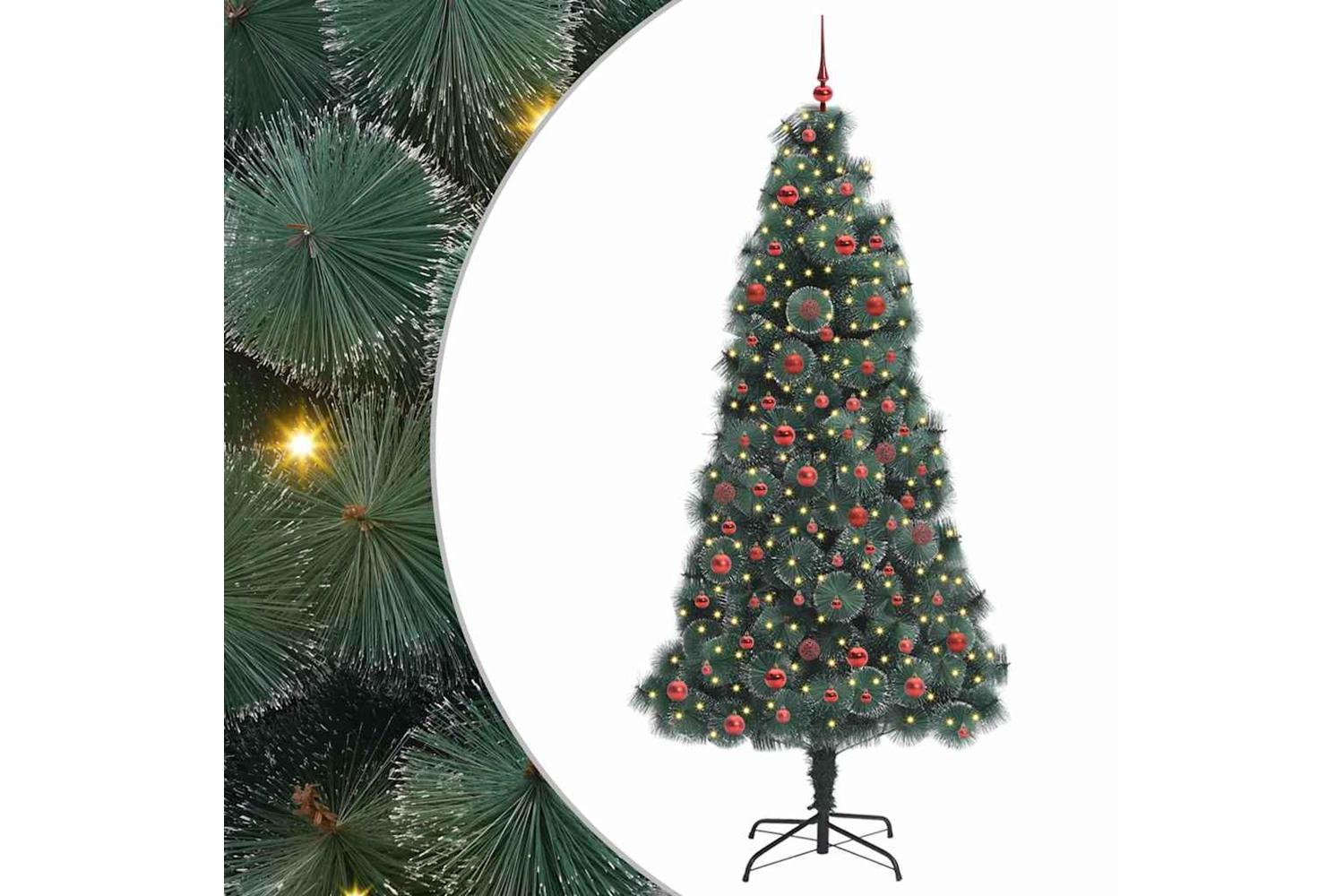 Vidaxl Artificial Pre-lit Christmas Tree With Ball Set Green 210 Cm