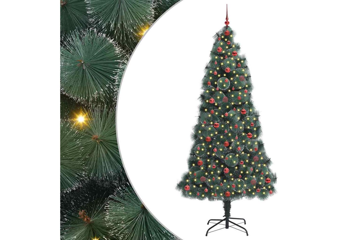 Vidaxl Artificial Pre-lit Christmas Tree With Ball Set Green 240 Cm