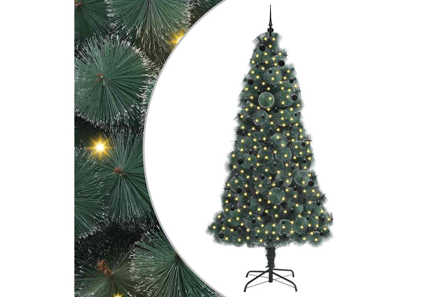 Vidaxl Artificial Pre-lit Christmas Tree With Ball Set Green 240 Cm