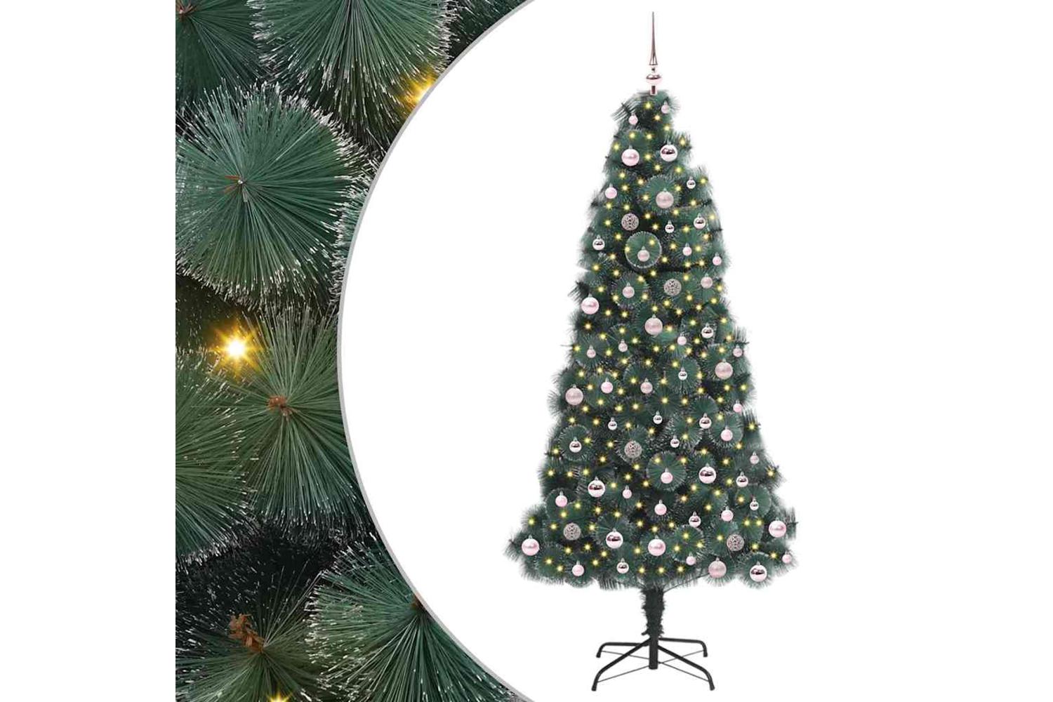 Vidaxl Artificial Pre-lit Christmas Tree With Ball Set Green 240 Cm