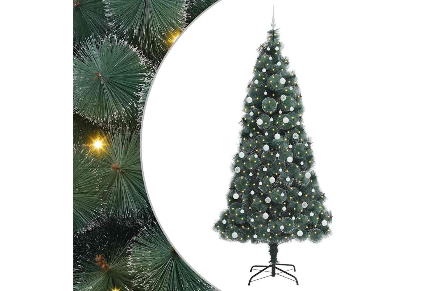 Vidaxl Artificial Pre-lit Christmas Tree With Ball Set Green 240 Cm