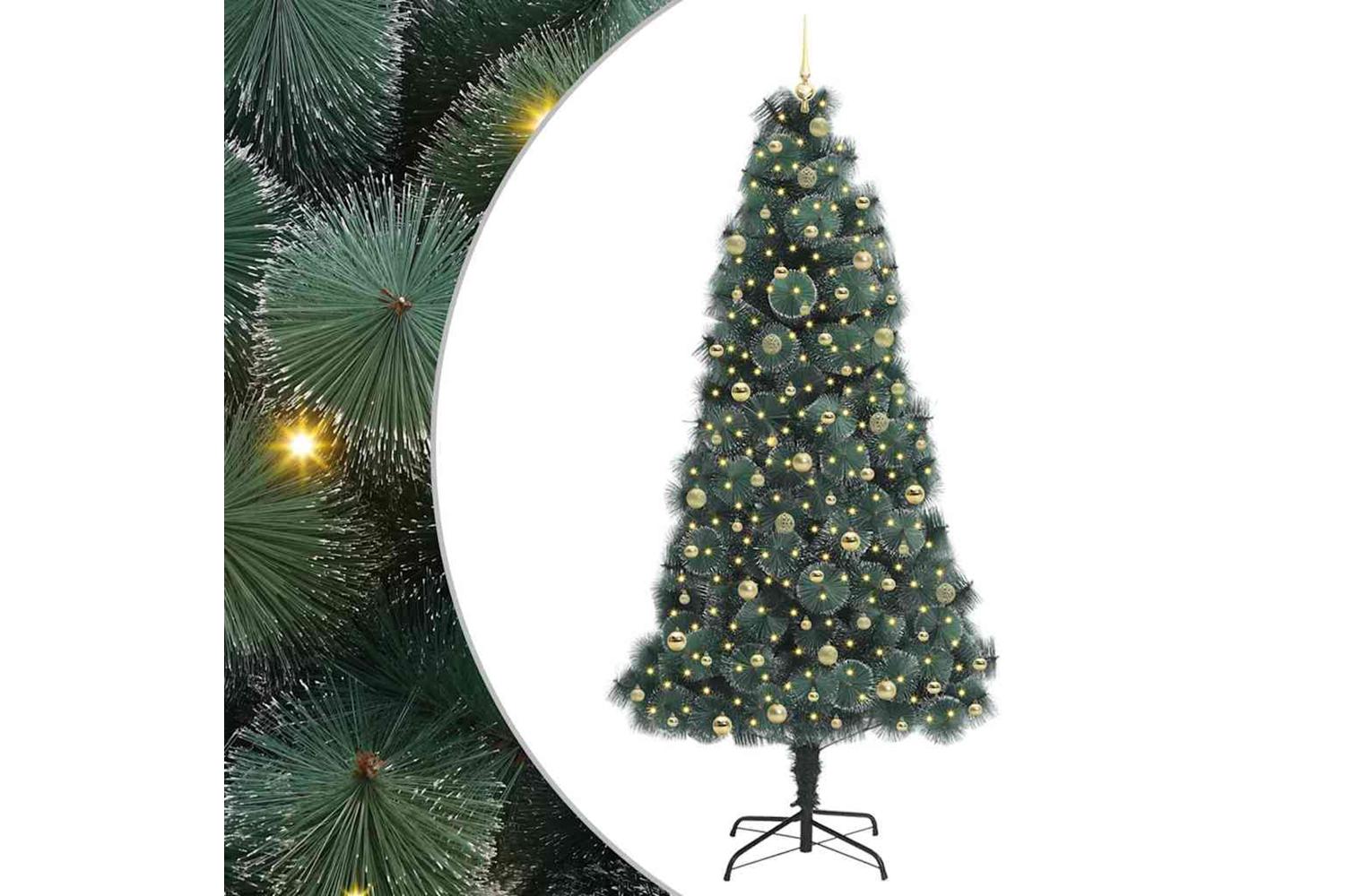 Vidaxl Artificial Pre-lit Christmas Tree With Ball Set Green 240 Cm