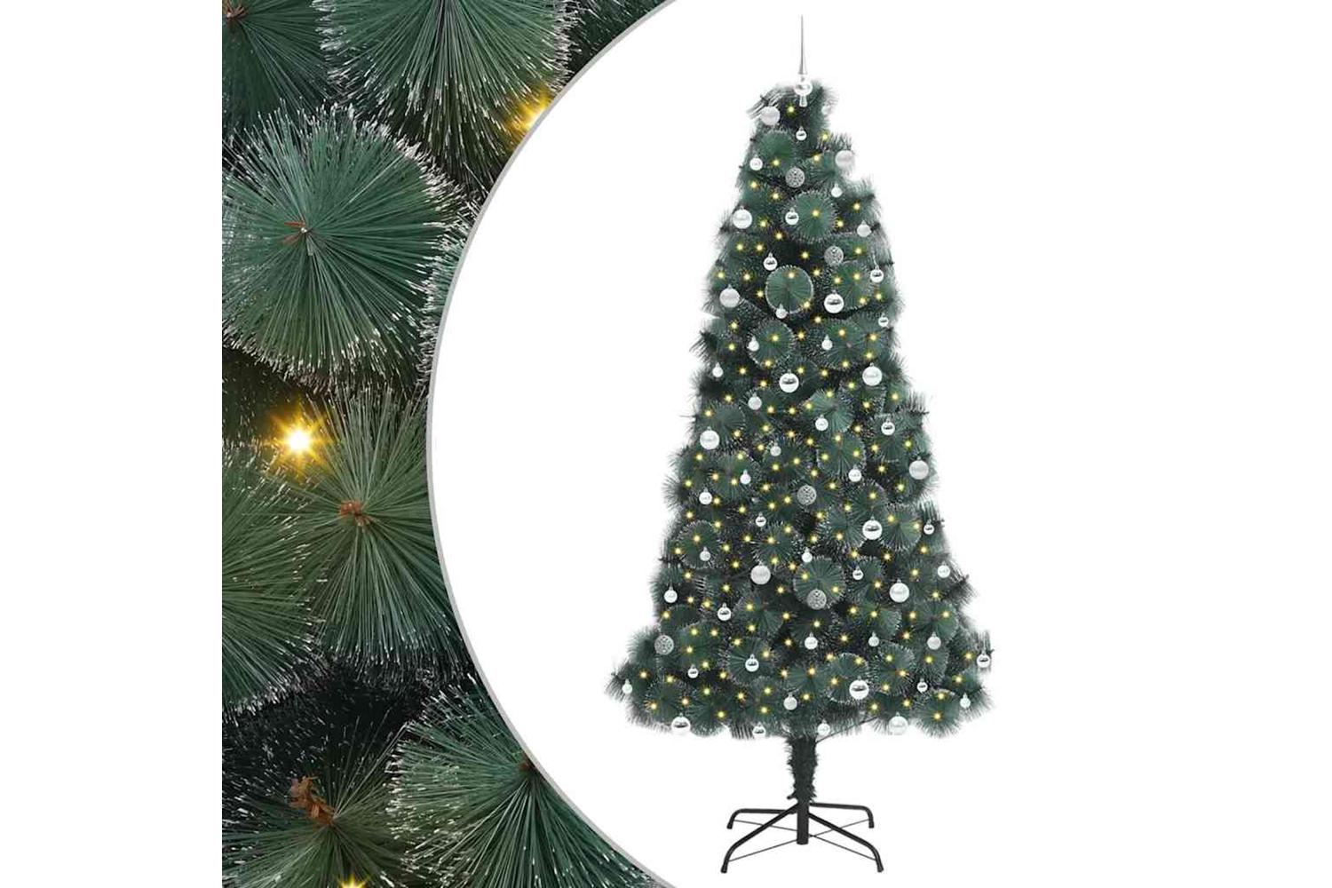 Vidaxl Artificial Pre-lit Christmas Tree With Ball Set Green 240 Cm