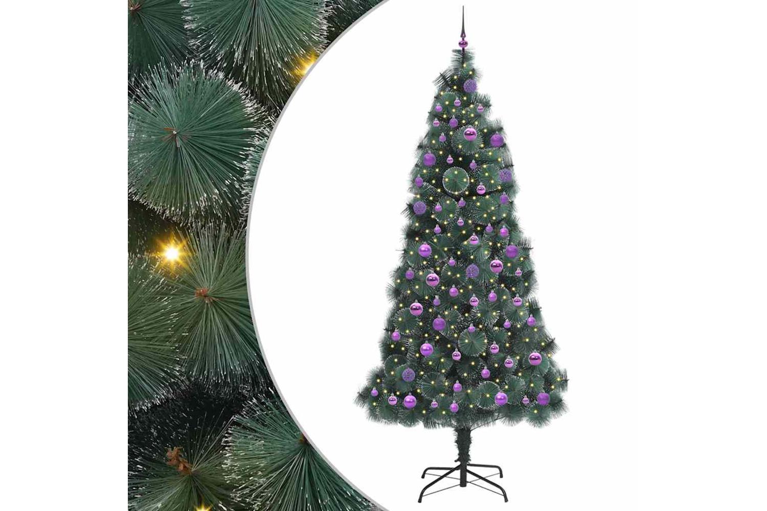 Vidaxl Artificial Pre-lit Christmas Tree With Ball Set Green 240 Cm