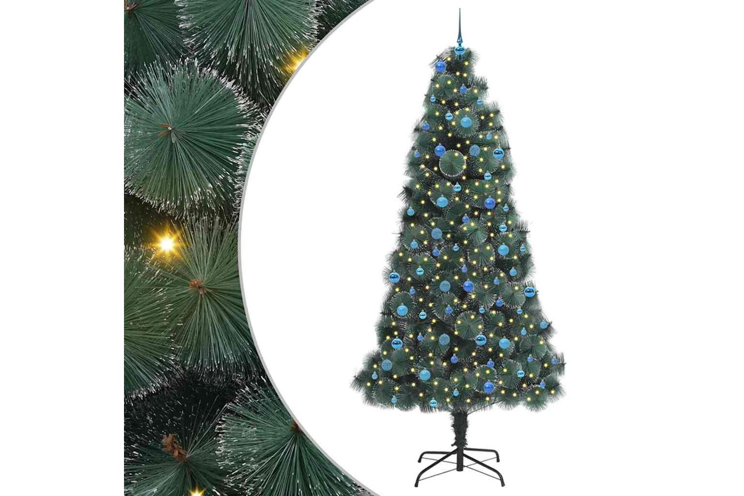 Vidaxl Artificial Pre-lit Christmas Tree With Ball Set Green 240 Cm