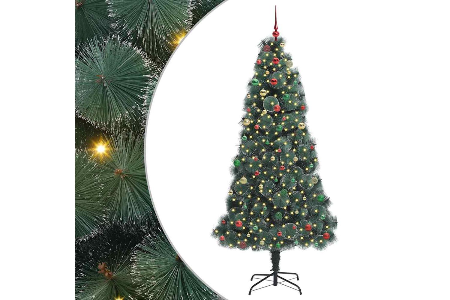 Vidaxl Artificial Pre-lit Christmas Tree With Ball Set Green 240 Cm