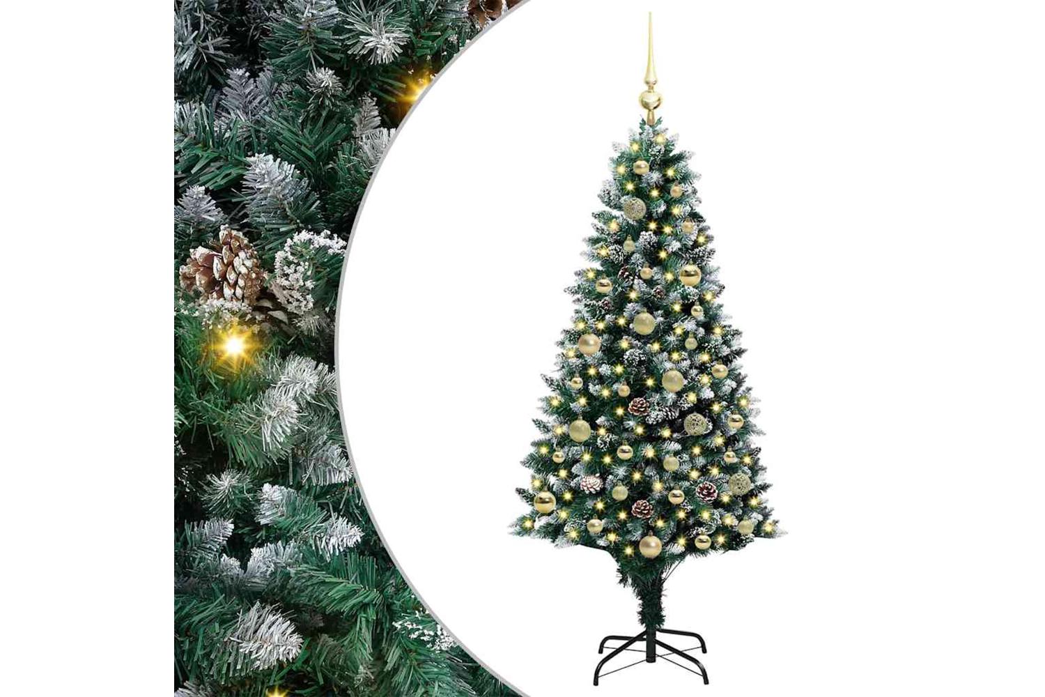 Vidaxl Artificial Christmas Tree With 150 Leds With Stand Green 150 Cm