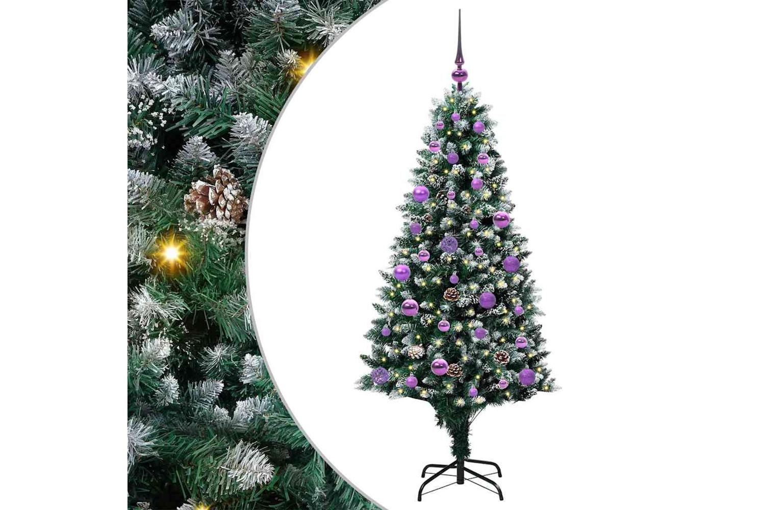 Vidaxl Artificial Christmas Tree With 150 Leds With Stand Green 150 Cm