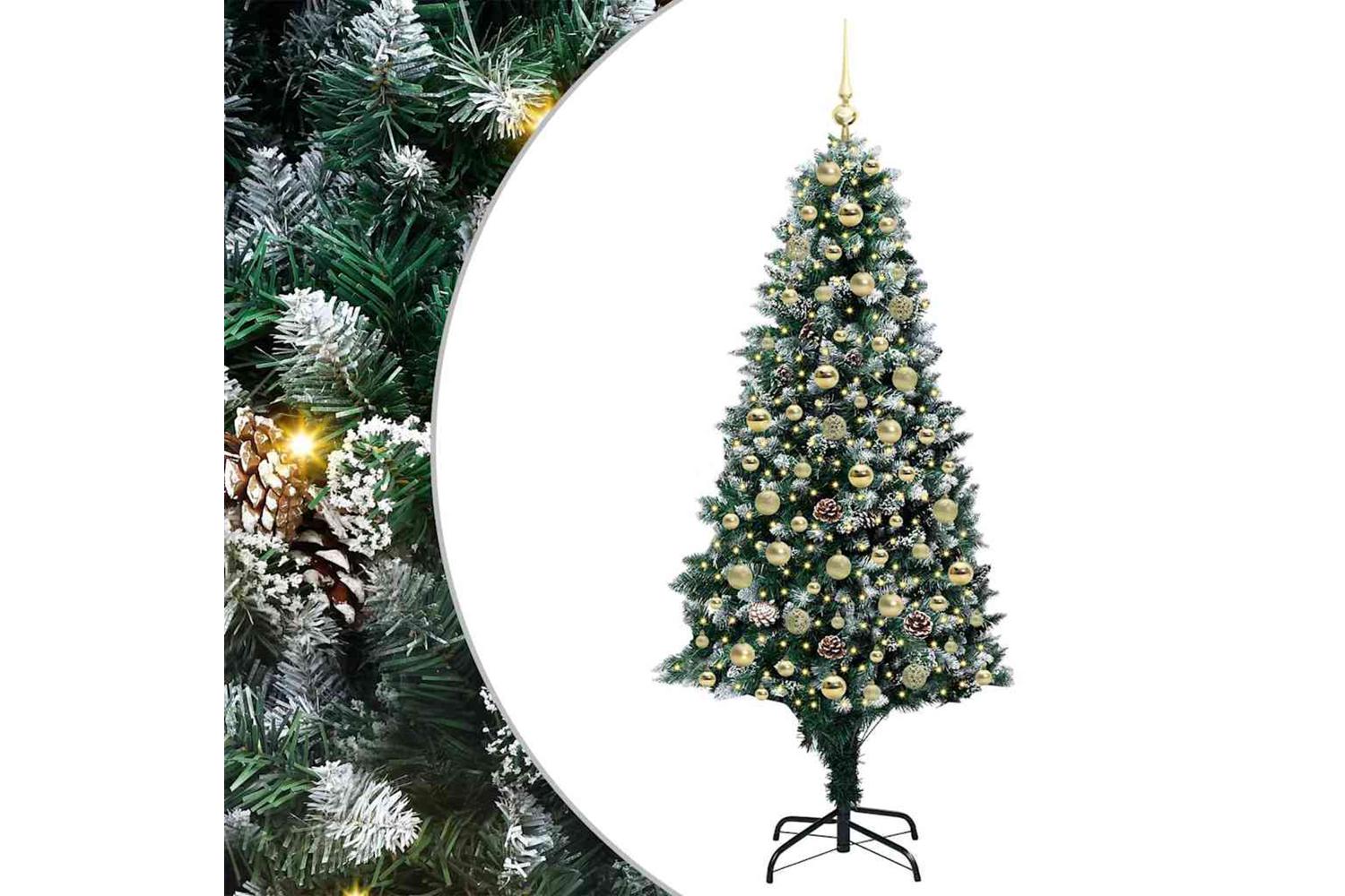 Vidaxl Artificial Christmas Tree With 300 Leds With Stand Green 180 Cm