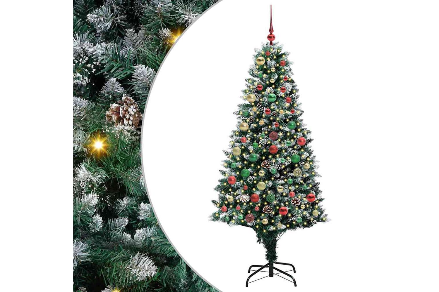 Vidaxl Artificial Christmas Tree With 300 Leds With Stand Green 180 Cm