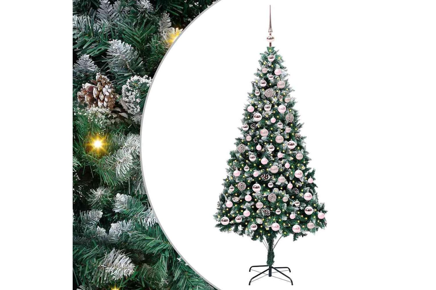 Vidaxl Artificial Christmas Tree With 300 Leds With Stand Green 210 Cm