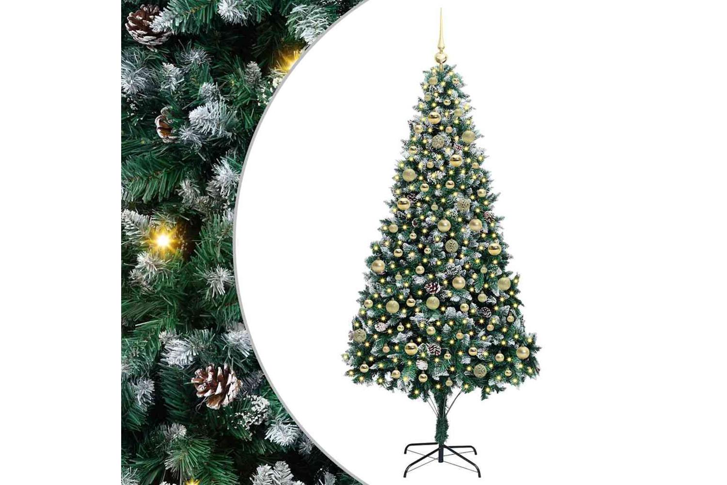 Vidaxl Artificial Christmas Tree With 300 Leds With Stand Green 210 Cm