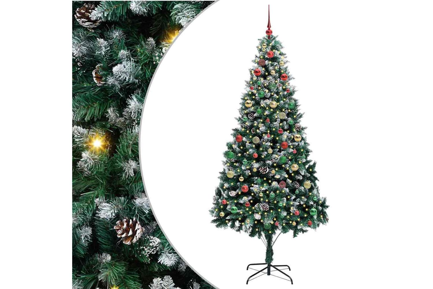 Vidaxl Artificial Christmas Tree With 300 Leds With Stand Green 210 Cm