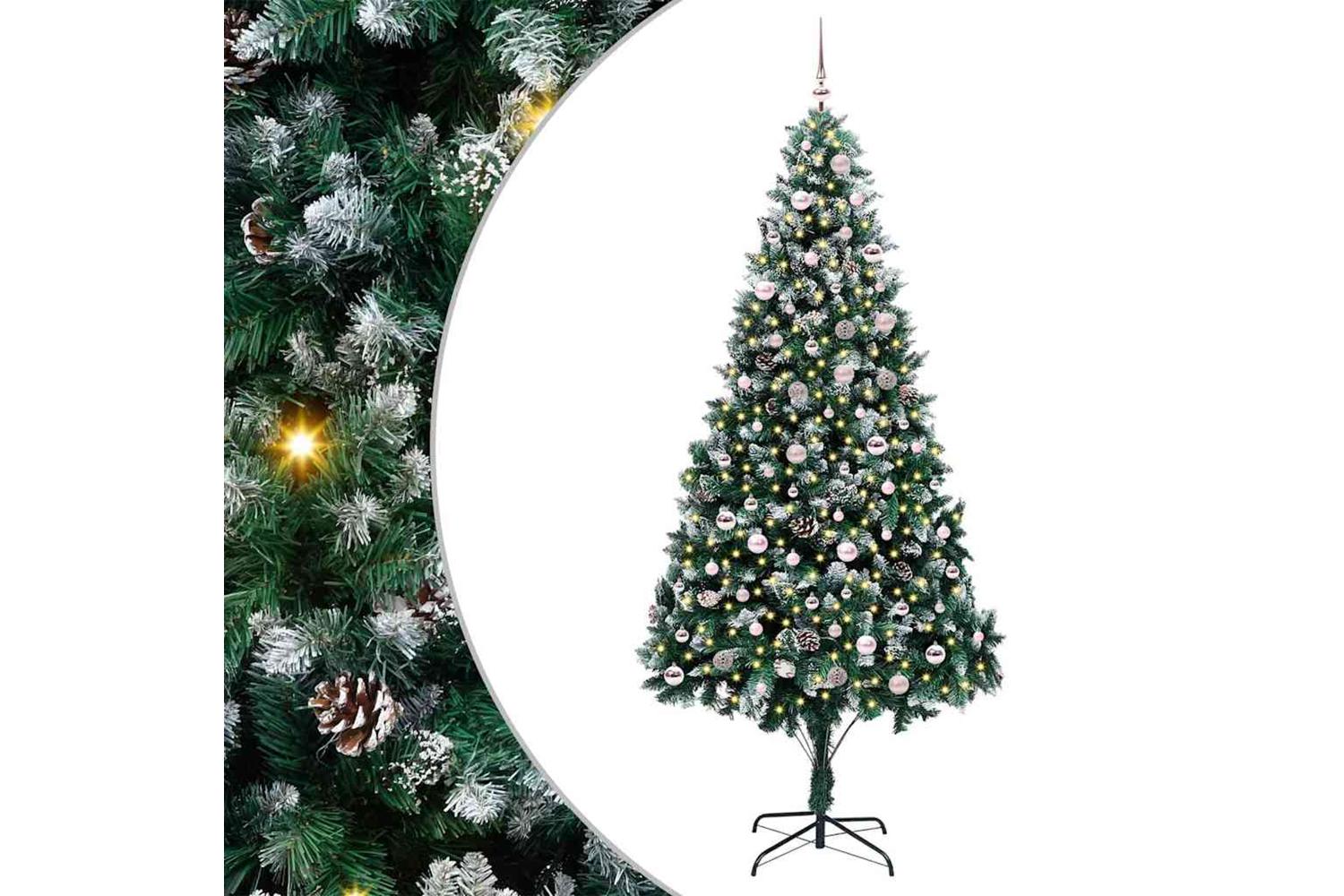 Vidaxl Artificial Christmas Tree With 300 Leds With Stand Green 240 Cm
