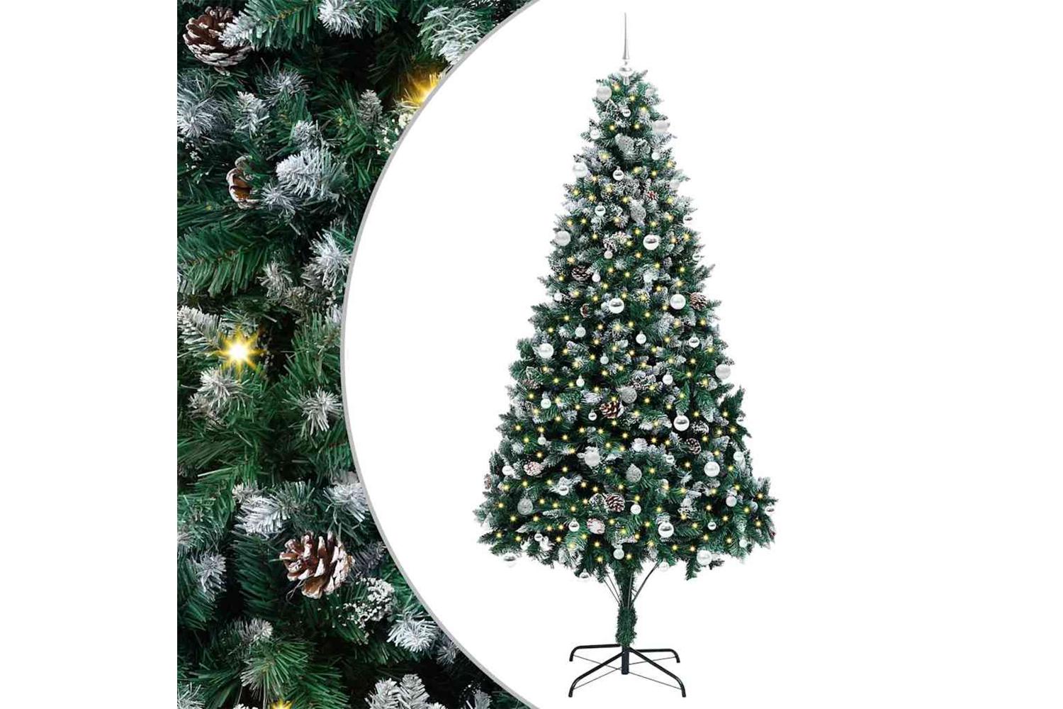 Vidaxl Artificial Christmas Tree With 300 Leds With Stand Green 240 Cm