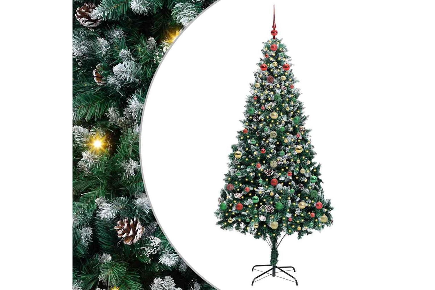 Vidaxl Artificial Christmas Tree With 300 Leds With Stand Green 240 Cm