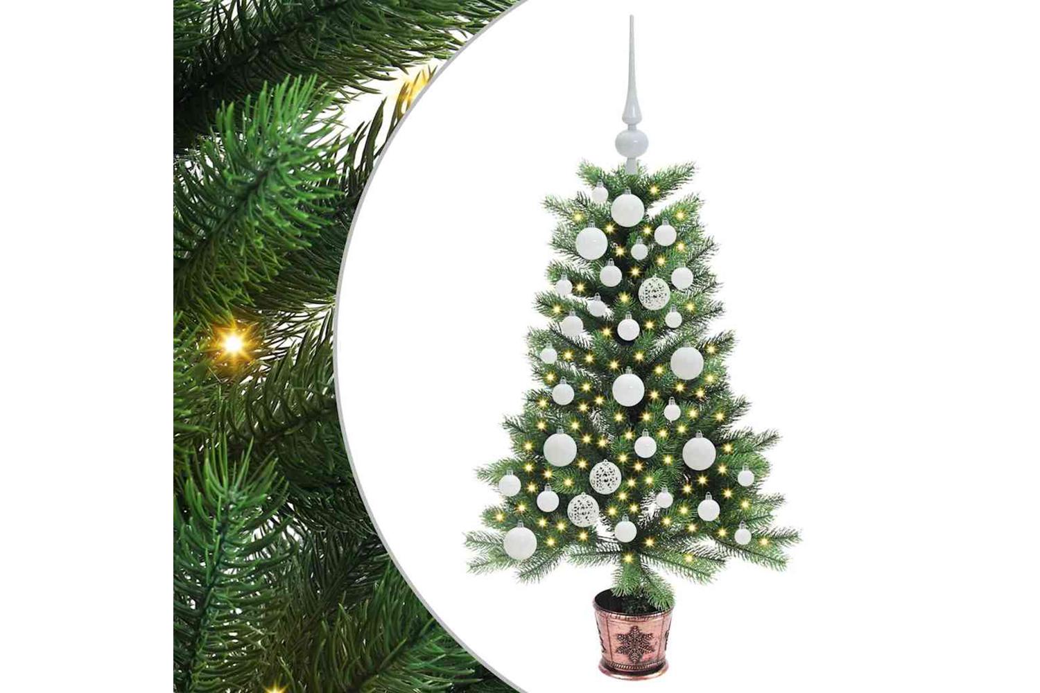 Vidaxl Christmas Tree With 150 Leds With Stand Green 90 Cm Pe