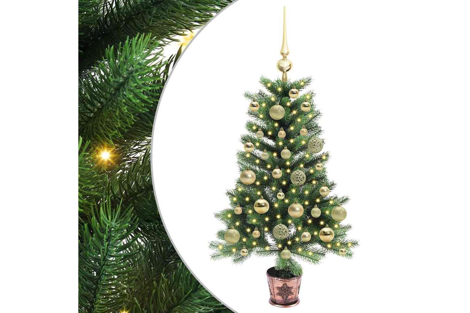 Vidaxl Christmas Tree With 150 Leds With Stand Green 90 Cm Pe