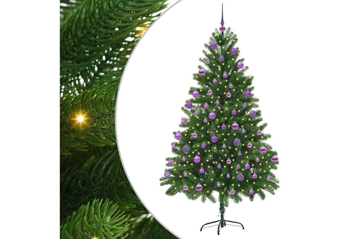 Vidaxl Christmas Tree With 300 Leds With Stand Green 210 Cm Pe