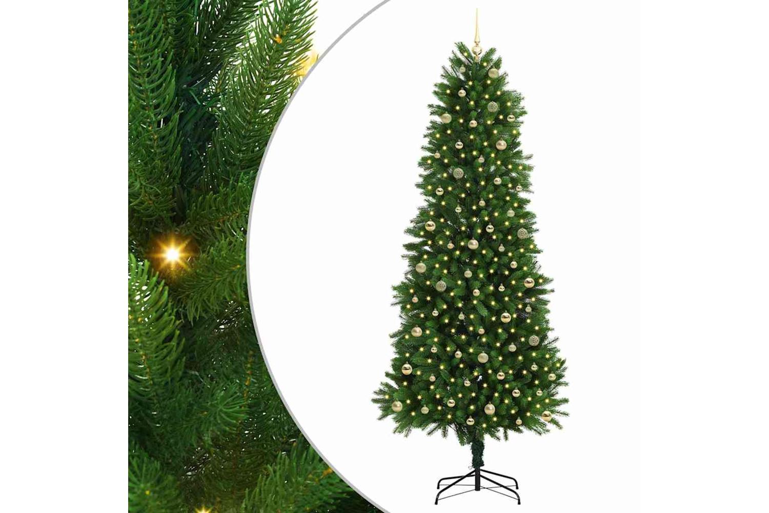 Vidaxl Christmas Tree With 300 Leds With Stand Green 240 Cm Pe