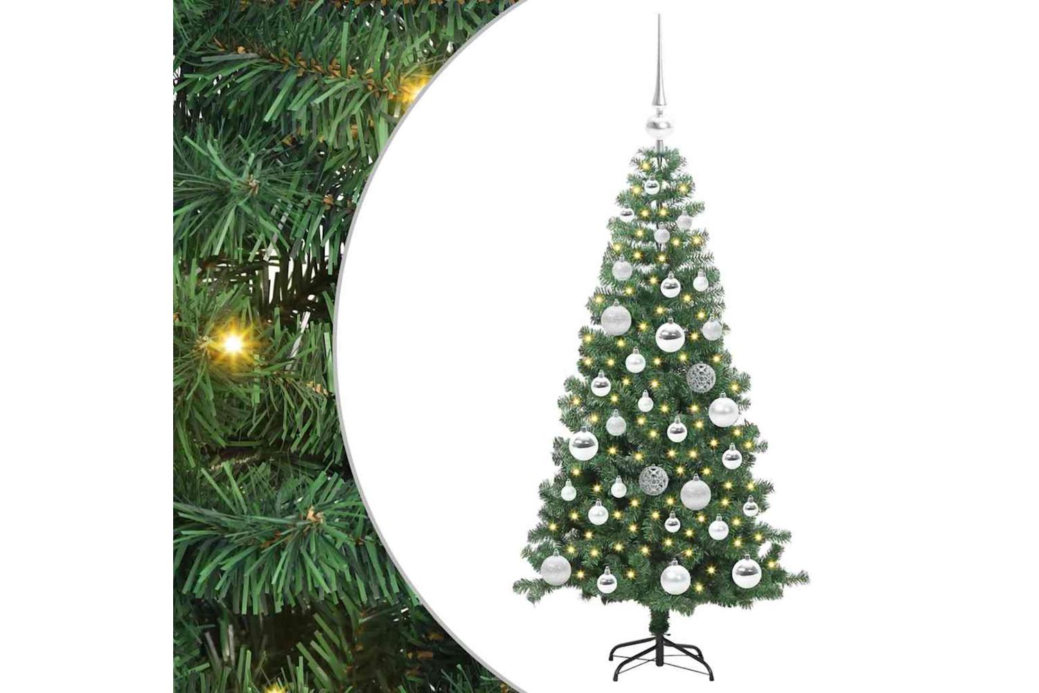 Vidaxl Christmas Tree With 150 Leds With Stand Green 120 Cm Pvc