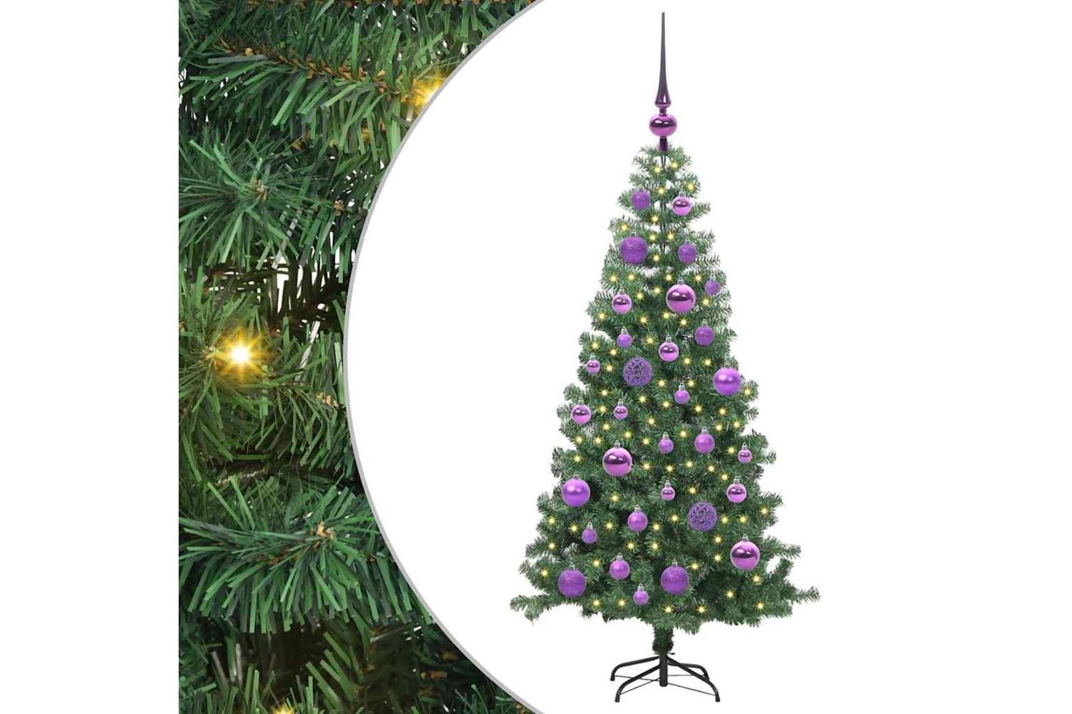 Vidaxl Christmas Tree With 150 Leds With Stand Green 120 Cm Pvc