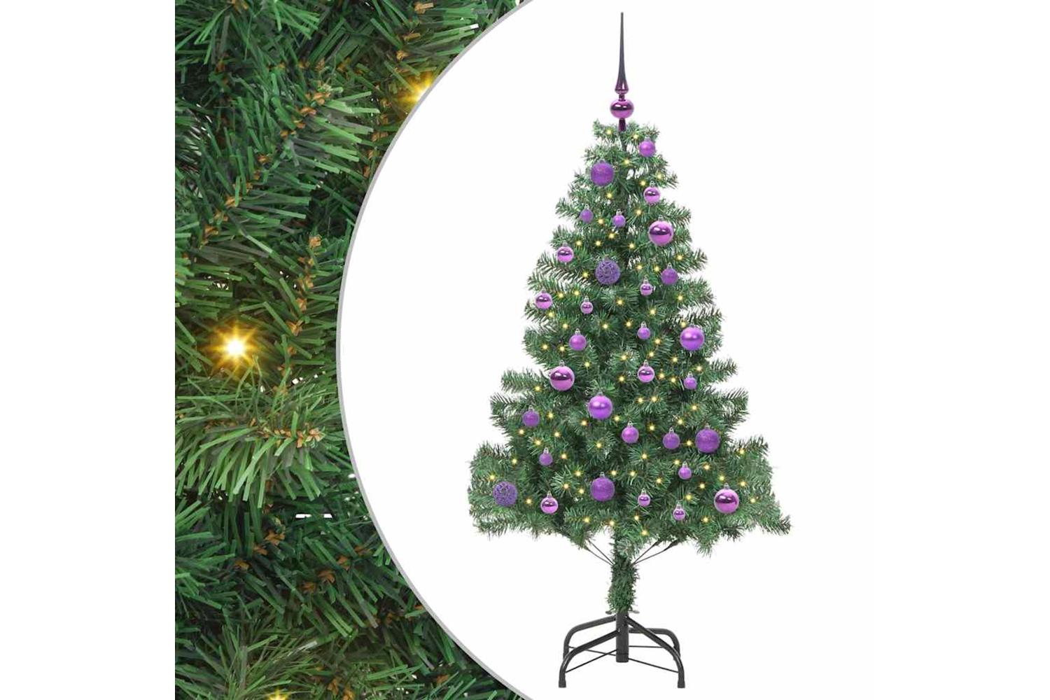 Vidaxl Christmas Tree With 150 Leds With Stand Green 150 Cm Pvc