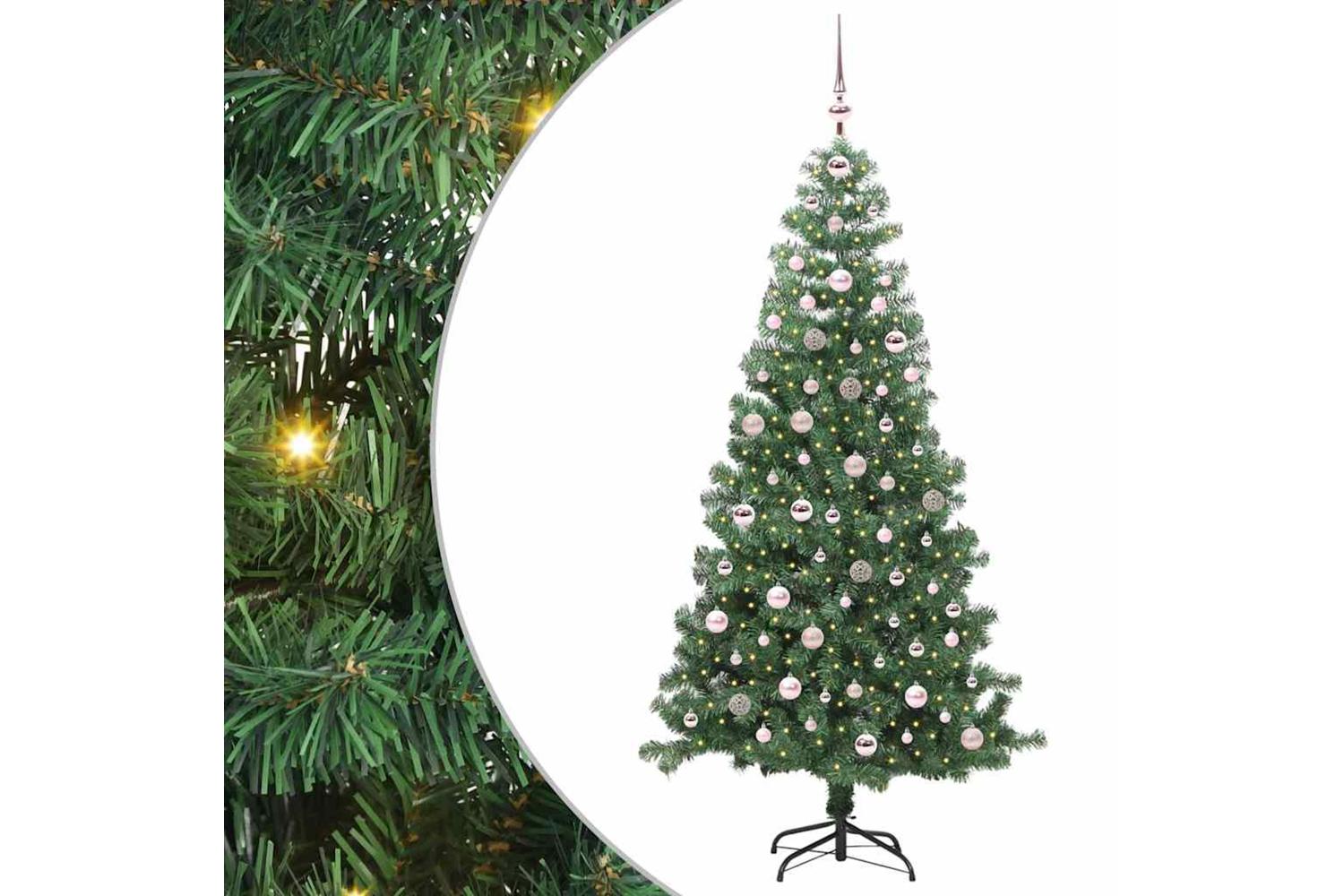 Vidaxl Christmas Tree With 300 Leds With Stand Green 240 Cm Pvc