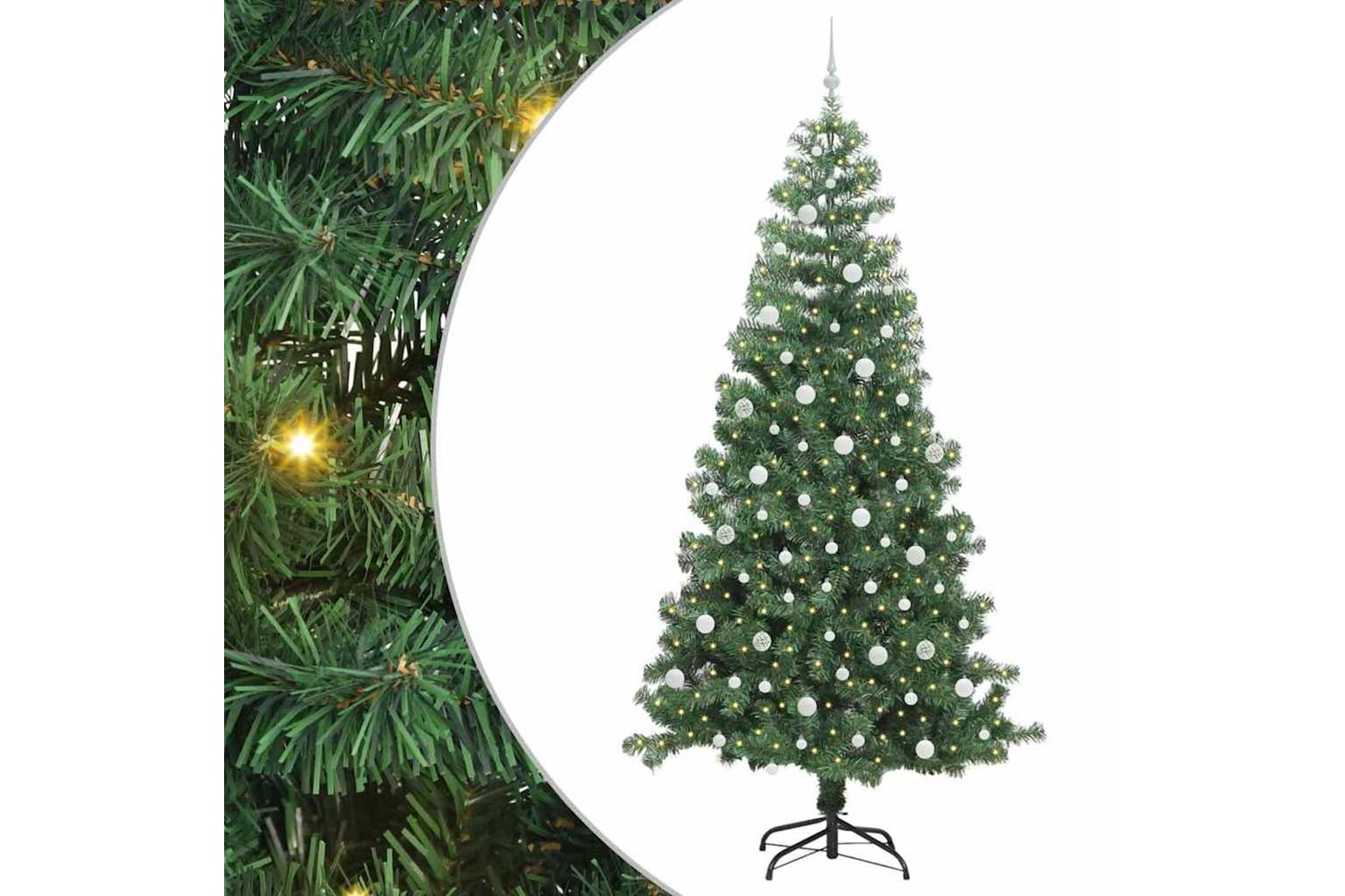 Vidaxl Christmas Tree With 300 Leds With Stand Green 240 Cm Pvc