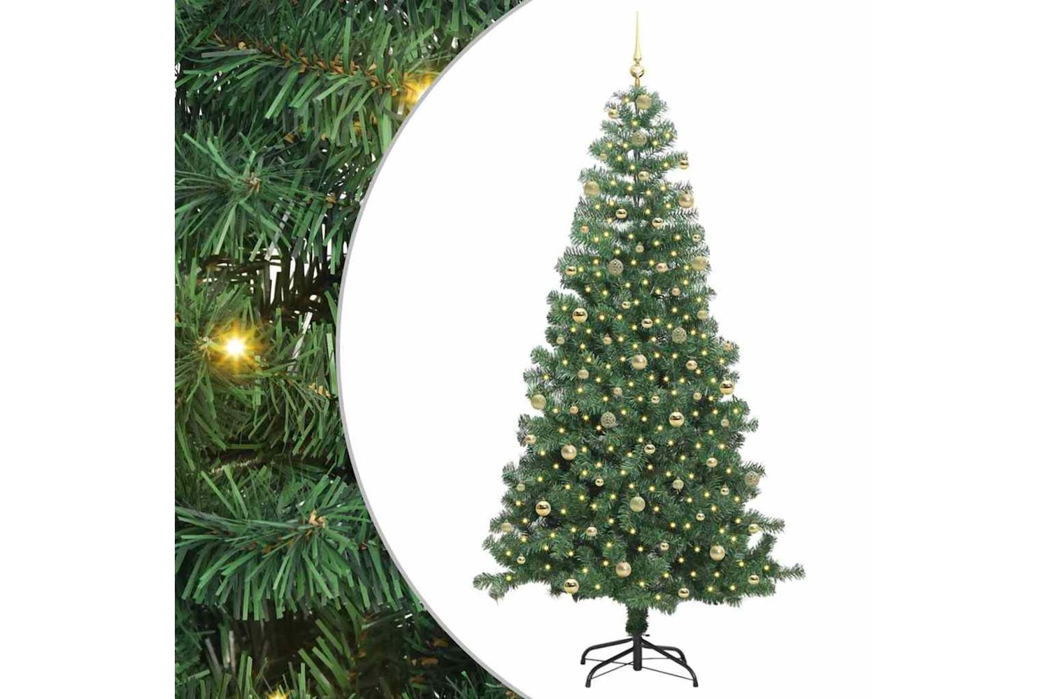 Vidaxl Christmas Tree With 300 Leds With Stand Green 240 Cm Pvc