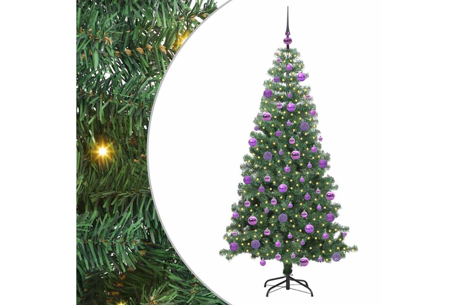 Vidaxl Christmas Tree With 300 Leds With Stand Green 240 Cm Pvc