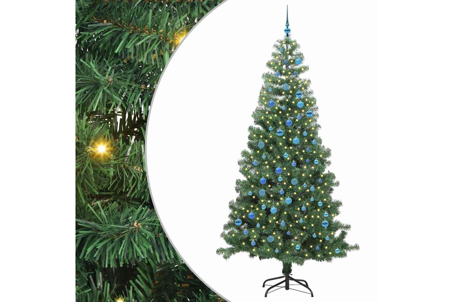 Vidaxl Christmas Tree With 300 Leds With Stand Green 240 Cm Pvc